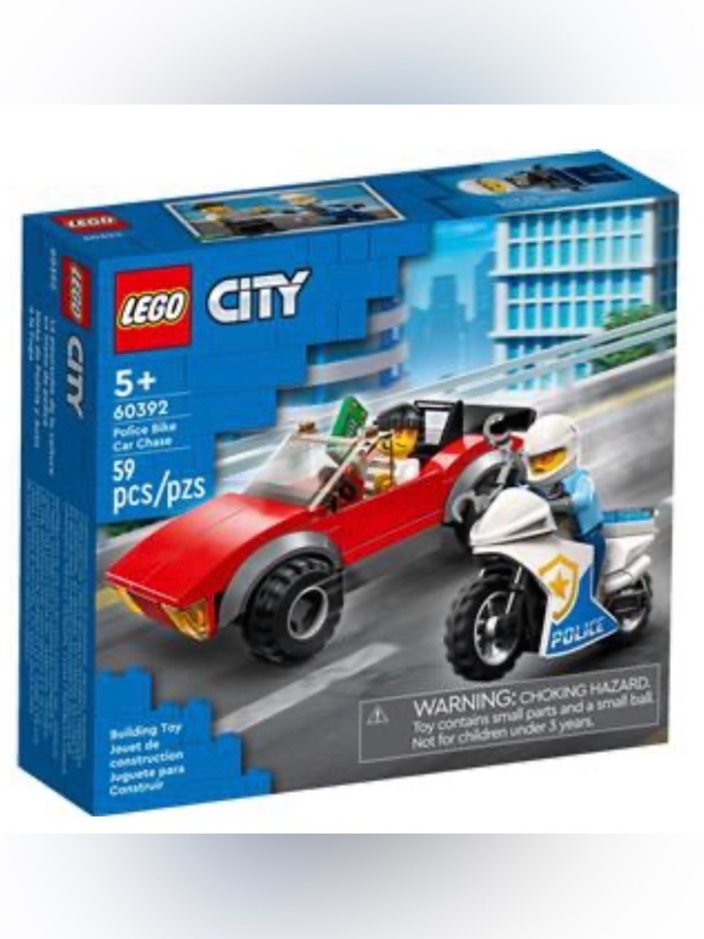 LEGO City Police Bike Car Chase set (60392) new in sealed package 59 pieces